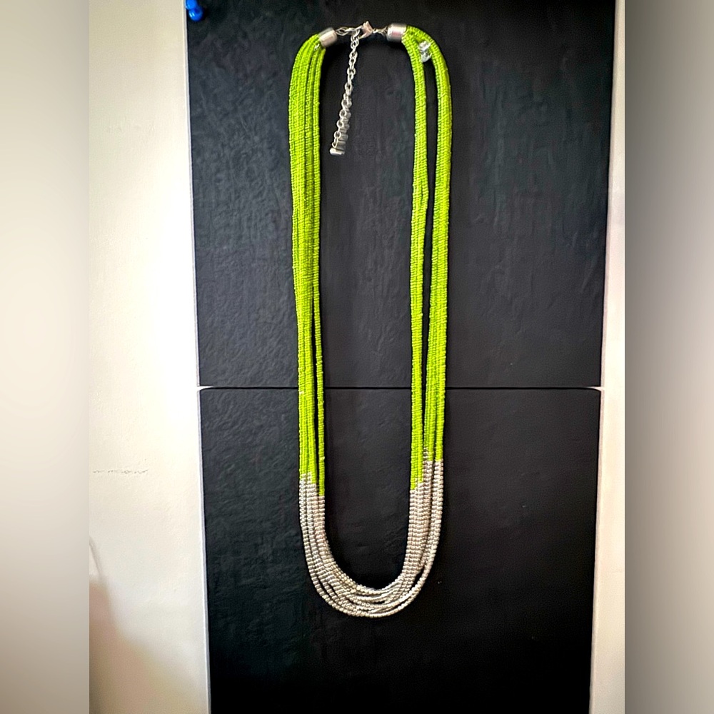 Long beaded necklace…